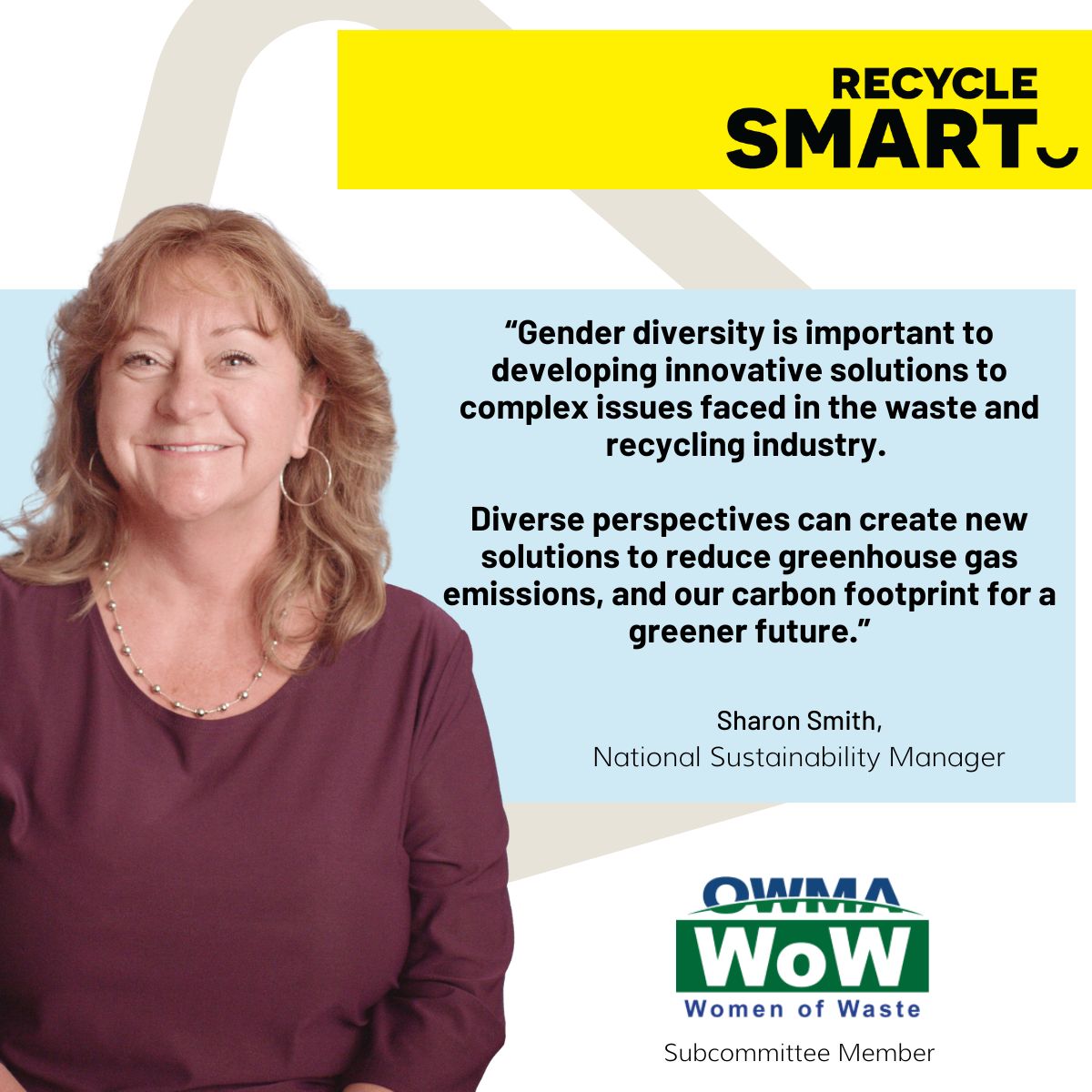 wastewatchers's tweet photo. RecycleSmart is proud to announce that our National Sustainability Manager, Sharon Smith inducted into the Ontario Waste Management Association Women of Waste Subcommittee. https://t.co/K62MPTXXMs
#WOW #OWMA #Ontario #Canada #sustainability #recycling #waste #women #diversity https://t.co/rQgEo68dfS
