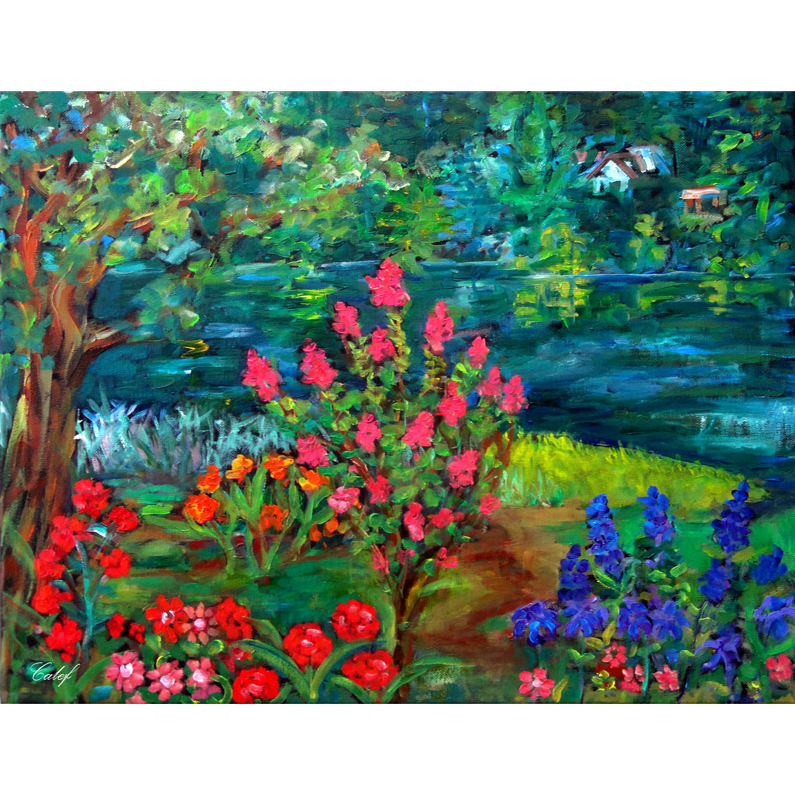 NCalef's tweet photo. "Monte Rio - Lush Garden" oil on canvas, 16" x 20" https://t.co/BKZV2TyWZE https://t.co/1F0POa47wx