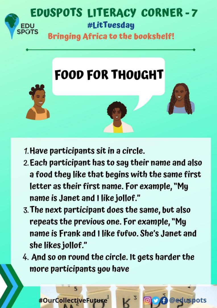 eduspots's tweet photo. Good afternoon fam,
EduSpots Literacy Corner 7 is here.
An interesting club-based task aimed at igniting fluency, reinforcing memory and phonemic awareness.
#LitTuesday #ourcollectivefuture https://t.co/ygm1suozaY