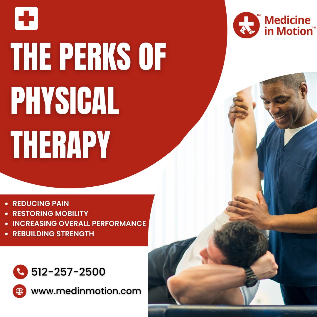 MedinMotion's tweet photo. The benefits of #physicaltherapy are endless. Physical therapy can help you in many ways, from improving flexibility and strength to reducing pain and joint stiffness. #benefits #flexibility #painrelief #Services #austintx #medinmotion https://t.co/DhR441zFCv