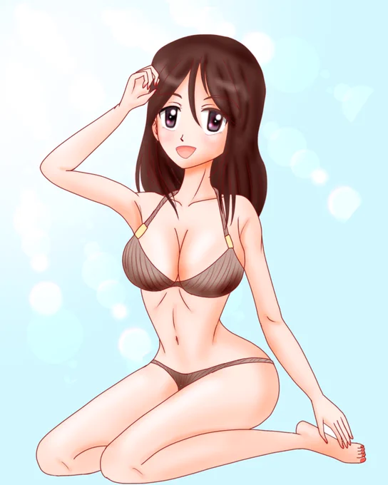 水着メグミさんです#GuP版深夜のお絵描き60分勝負#GuP版深夜のお絵描き60分勝負_20220816お題「メグミ」 