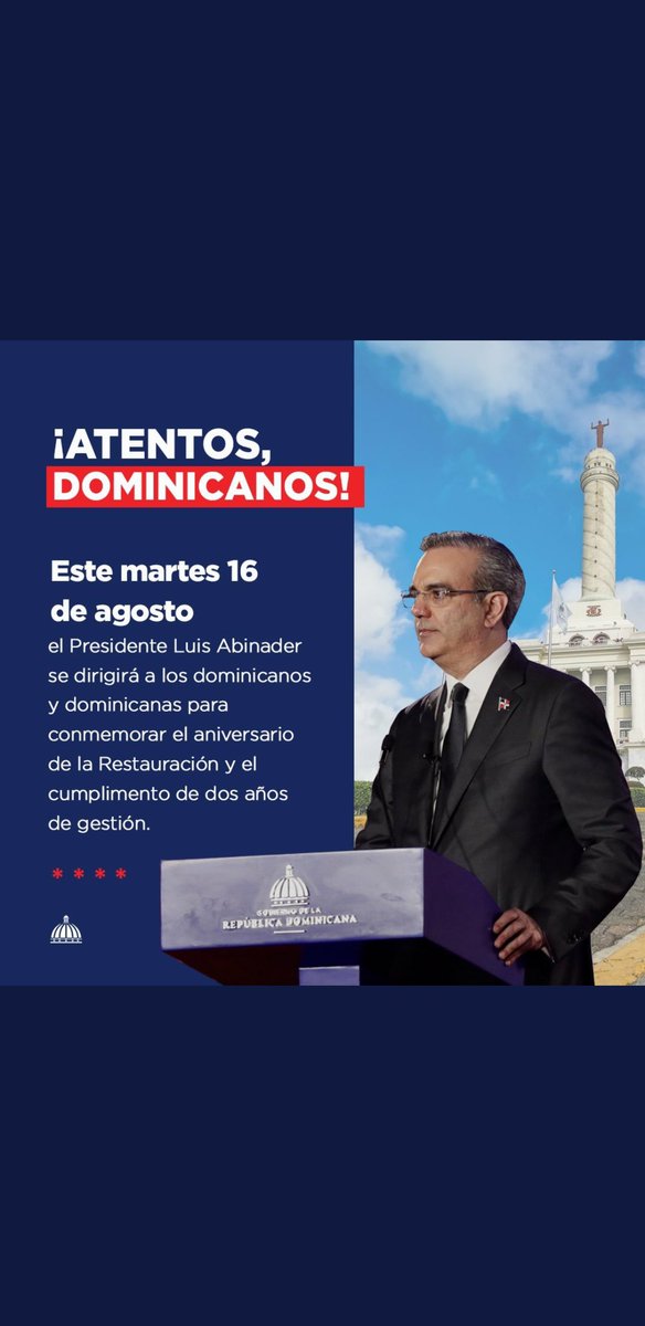 RossyUrbaez's tweet photo. Hoy se cumplen 2 años del gobierno del cambio. Gracias a nuestro presidente @luisabinader por acercar a los dominicanos al país que merecemos. 
Hoy transmisión en vivo desde Santiago del discurso rendición cuentas. https://t.co/GxEURN0rct