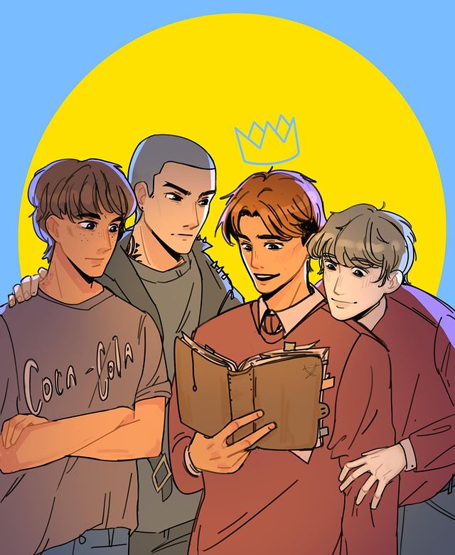dailytrc's tweet photo. the raven boys when they are the best group ever . blue sargent lucky girl 

🖼: https://t.co/H43yNihCfG https://t.co/uwKFRX24fd