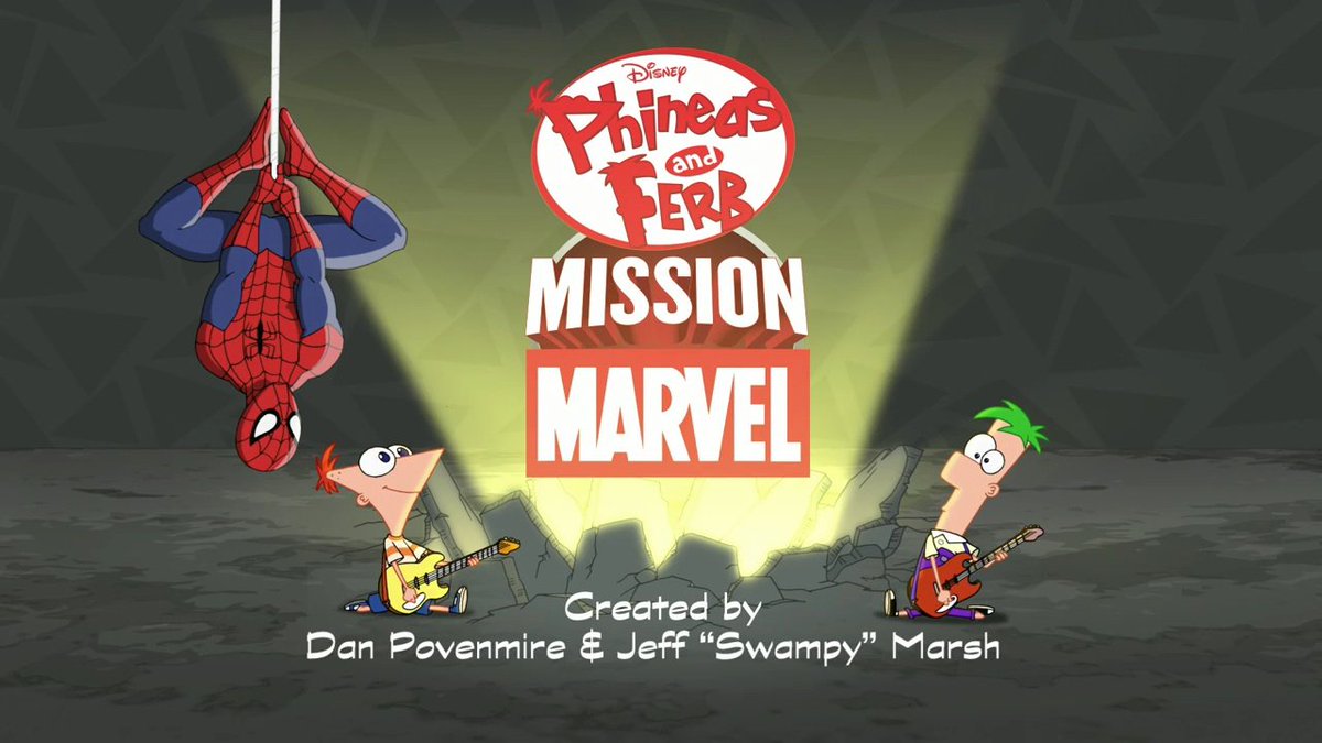 Disney_Wiki's tweet photo. Today marks the 9th anniversary of #PhineasAndFerb: #MissionMarvel.
When Dr. Doofenshmirtz's latest invention causes the Marvel heroes to lose their powers, they team up with Phineas and Ferb to save the world from Doofenshmirtz and the Marvel villains. https://t.co/EPaGxFqI5l