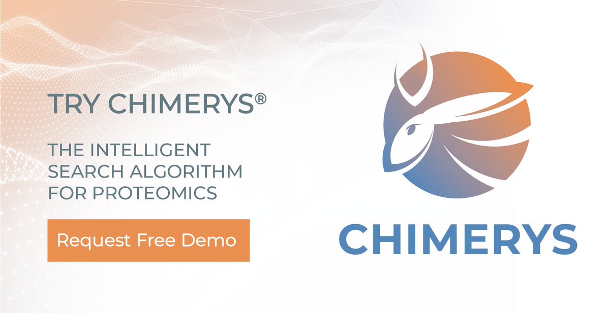 msaid_de's tweet photo. Try #CHIMERYS. Request a free demo of the intelligent search algorithm by MSAID and double your peptide identifications. More information: https://t.co/zTH0O5ilsg #TeamMassSpec #Proteomics #ASBMBMassSpec https://t.co/iw74cvu3Qp