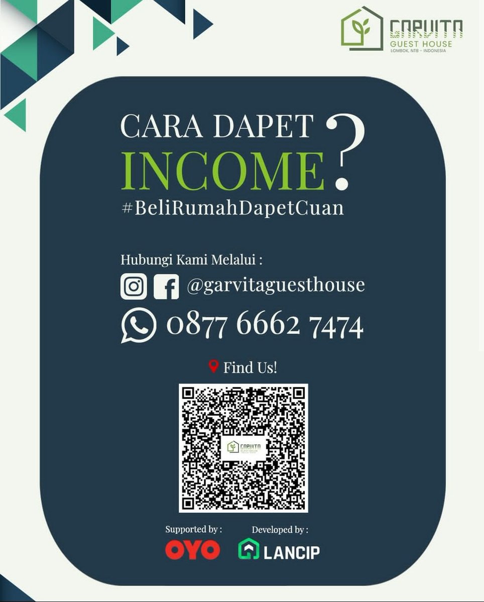 KokuOd's tweet photo. Beli rumah dapet hotel ...!
Investasi aman,cuan tiap bulan !!! https://t.co/QV2ifkPsUt