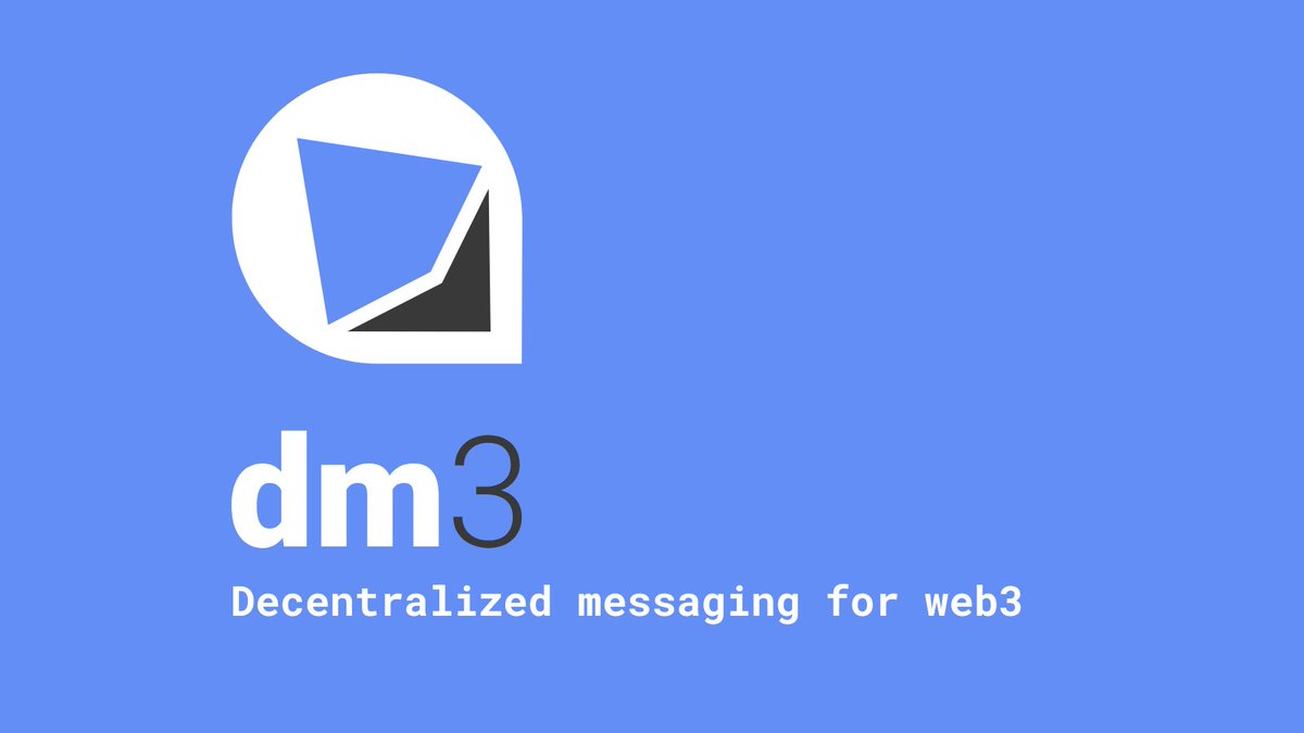 dm3protocol's tweet photo. 📣🆕dm3 is now live! It's a secure, decentralized, and open-source communication service based on @ensdomains. ✉️ Send and receive messages with your ENS address 
Try it out now for free at https://t.co/yFlNR0xcSE! 

#eth #ens #encryption #ethereum #blockchain #web3 https://t.co/bPdLT4FL7v