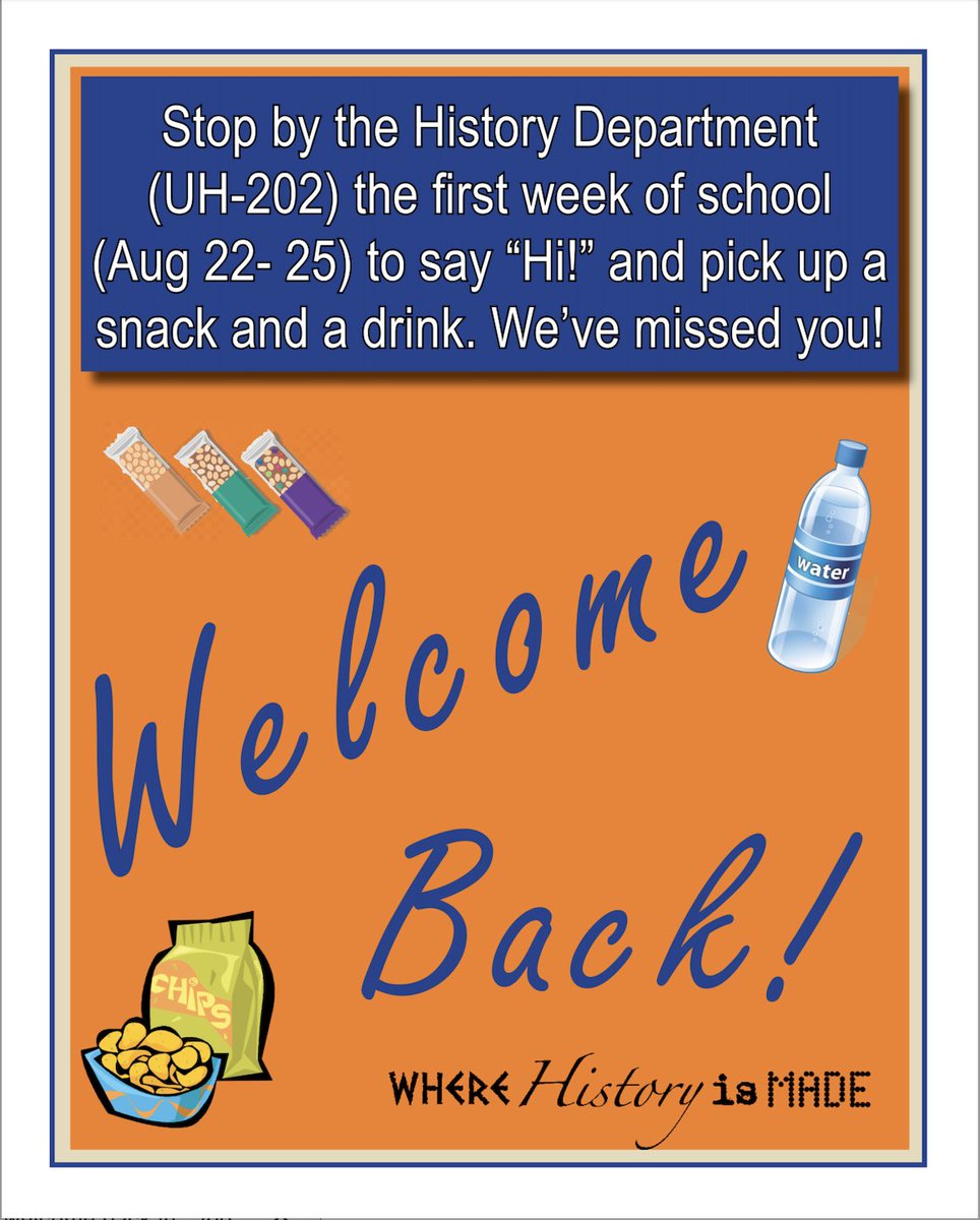 UTAHistoryDept's tweet photo. Hey, @utarlington! Come by next week, have a snack, and catch up, or introduce yourself! It's been a while. β€οΈ #WhereHistoryIsMade #FirstWeekOfClass #MarkYourCalendars @utalibarts @UTAPrezCowley @UTAProvost https://t.co/ScAgtbUvPi