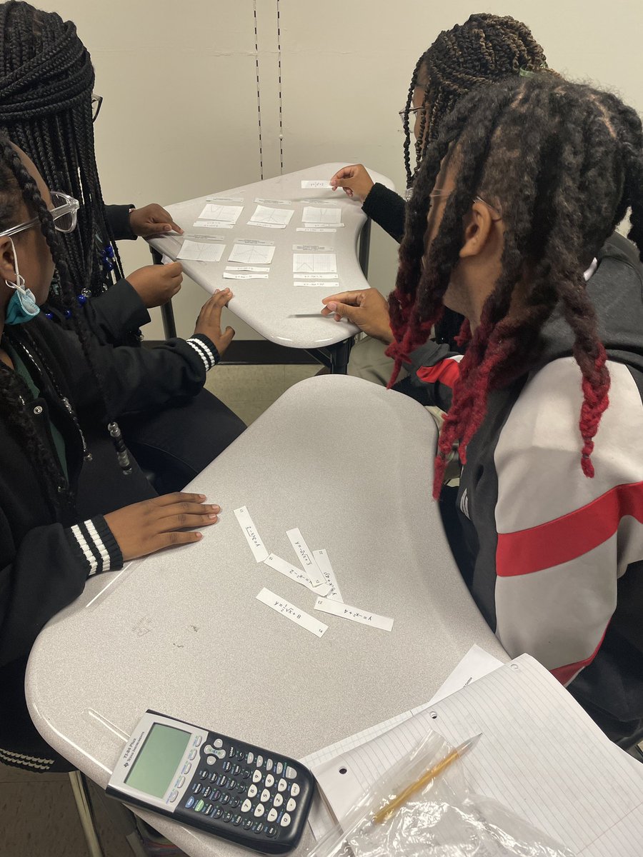 MrYoungCMS's tweet photo. Algebra 1 @JCM_ECH students completing a card sort activity at the end of class to solidify our understanding of transformations! #BBAM #Algebra1 #Tranformations #ECHfamily #JMCSS https://t.co/AMOgNQNXDb