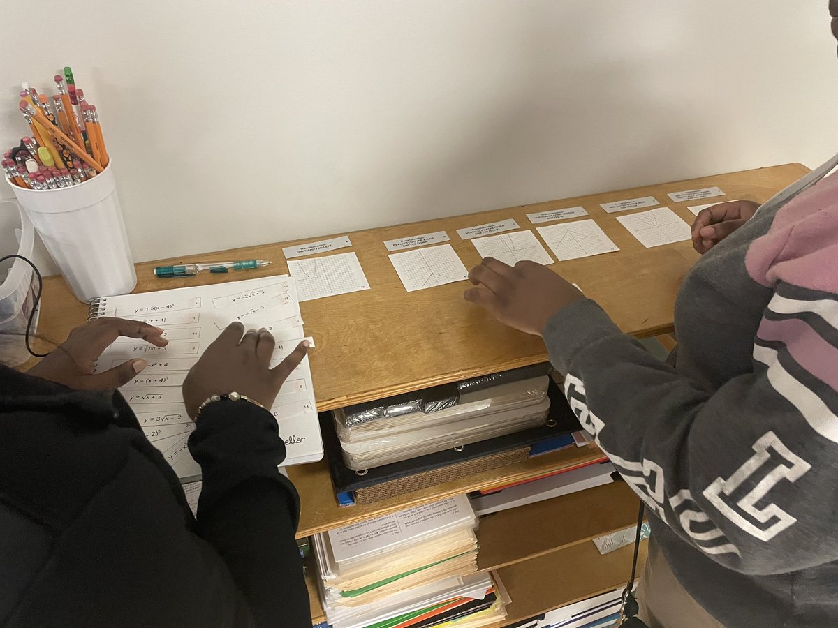 MrYoungCMS's tweet photo. Algebra 1 @JCM_ECH students completing a card sort activity at the end of class to solidify our understanding of transformations! #BBAM #Algebra1 #Tranformations #ECHfamily #JMCSS https://t.co/AMOgNQNXDb