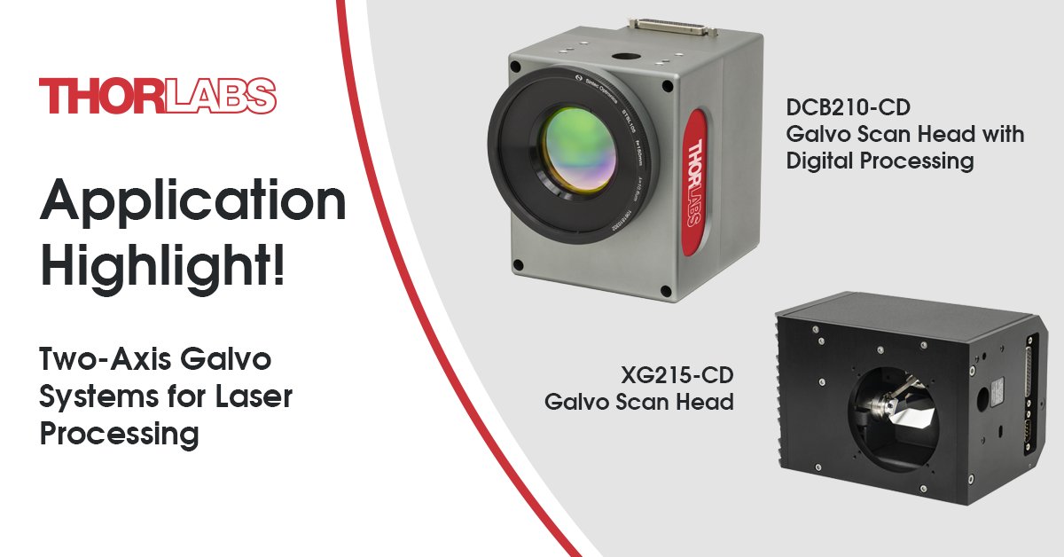Thorlabs's tweet photo. Designed for OEM integration or easy plug-and-play operation, our Two-Axis Galvanometer Scan Heads provide two-dimensional scanning for a variety of laser processing applications. Learn more at https://t.co/UoHw659mmb.
#galvanometer #lasercutting #laserengraving #laserwelding https://t.co/5evp8IVbDZ