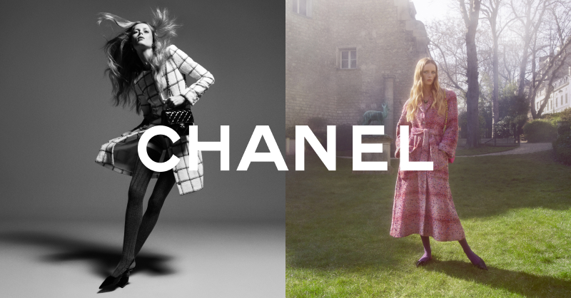 CHANEL's tweet photo. Tweed takes centre stage in the CHANEL Fall-Winter 2022/23 Ready-to-Wear collection.
The campaign is embodied by Rianne Van Rompaey and photographed by Inez &amp; Vinoodh.
The collection is now available in boutiques.
#CHANEL
See more at https://t.co/yTS3Kitm4F https://t.co/HUbSV5inGg