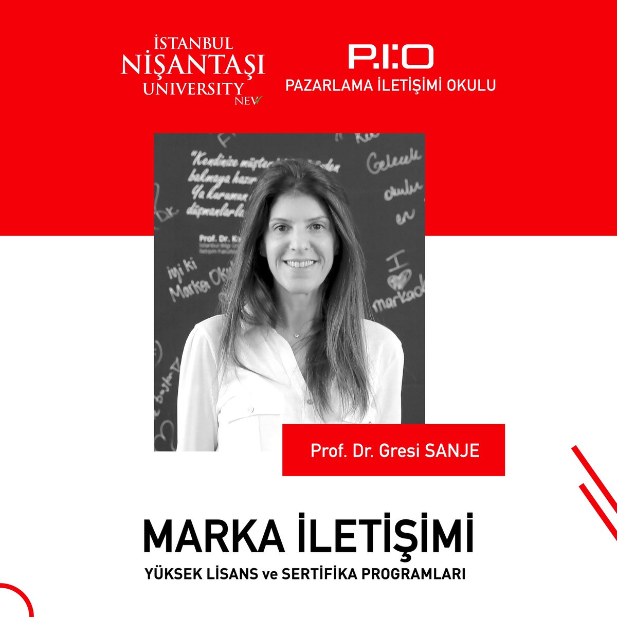pioyukseklisans's tweet photo. PİO Direktörü Prof.Dr.Gresi Sanje ile Marka İletişimi Yüksek Lisans ve Sertifika Programlarında yerinizi almak için https://t.co/2F7eANMQu5 adresini ziyaret edebilirsiniz.
Mülakatların devam ettiği PİO’da 1 Eylül’e kadar sürecek yaz kayıtlarında %5 indirimden yararlanabilirsiniz. https://t.co/OMdrzKKwVn
