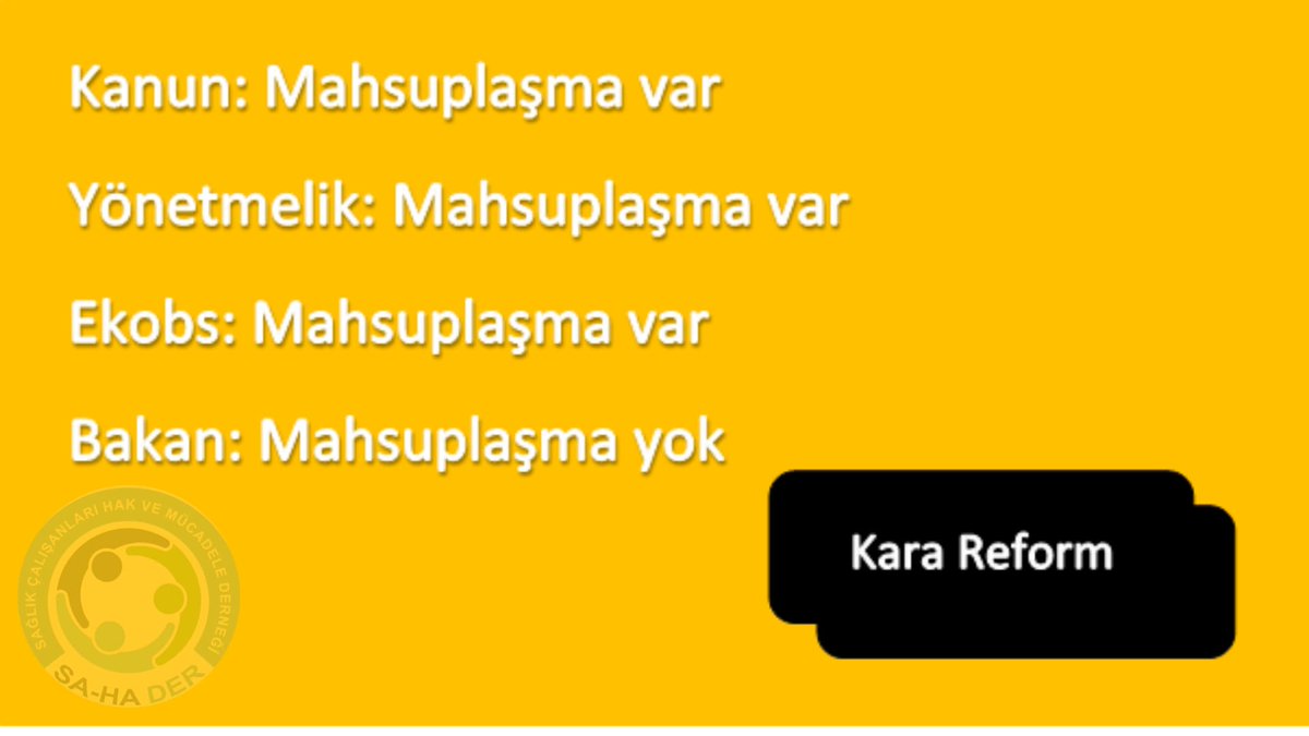 Bakan: mahsuplaşma yok 
Biz:Yönetmelikte var 
Bakan: varsa da uygulanmayacak 
Biz: Aldıgımız ek ödeme Sıfır (0) tl
#ReformDeğilKaraLeke