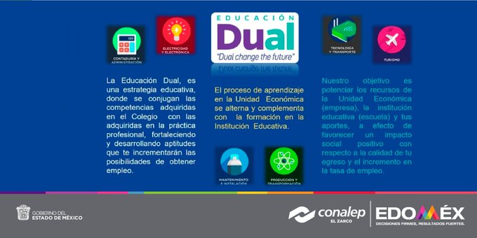 ConalepBQA's tweet photo. Estudiante te invitamos a ser parte del Modelo de #EducaciónDual ¡Acércate a nosotros y conoce la estructura de este sistema de formación! Para mayor información visita:   https://t.co/ym9NQk930V
@israeljeronimol
@MarlonM202
@Conalep_Edomex https://t.co/GedGWSztGn