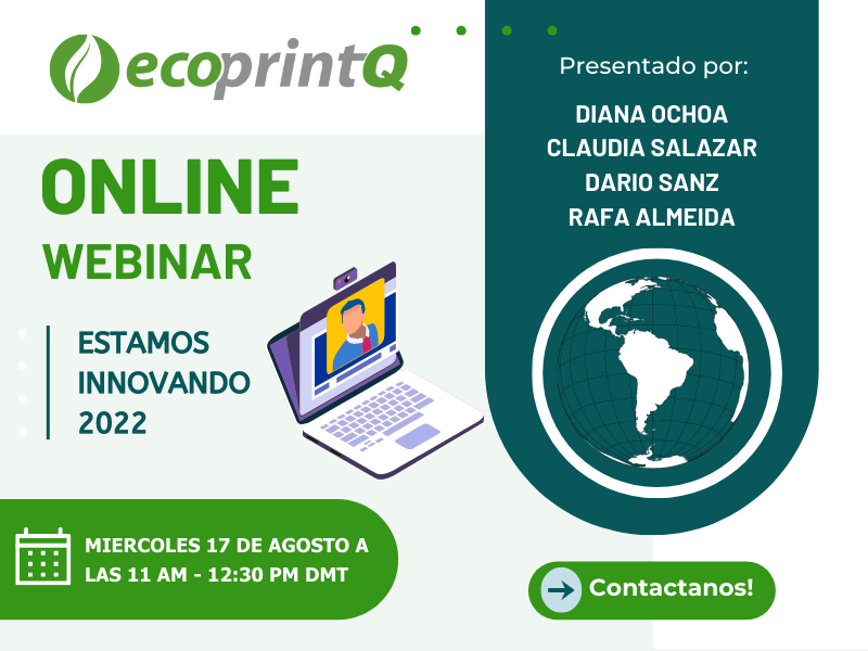 ecoprintQ's tweet photo. Mañana 17 de agosto a las 11:00 am, DMT. Innovando LATAM 2022, conoce las últimas tendencias de la industria en Gestión de impresión. Recibe el link de registro contactando a tu gerente regional de ecoprintQ aqui! https://t.co/gFMpTkuBa3 #ecoprintQ #training #onlineevent #LATAM https://t.co/fVLkBO98xT