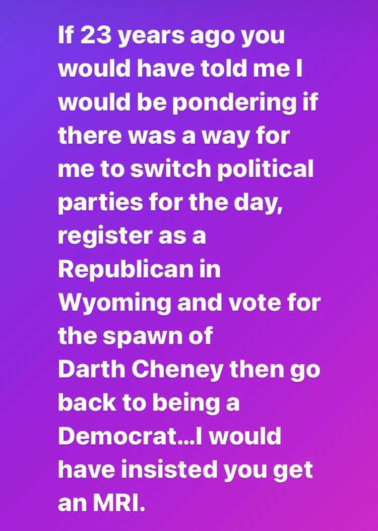 Hola @GrandpaSnarky Thought I would share…😎 #GrandpaSnarky #StrongerTogether #VoteBlue2022 #LizCheney #WyomingPrimary #vote