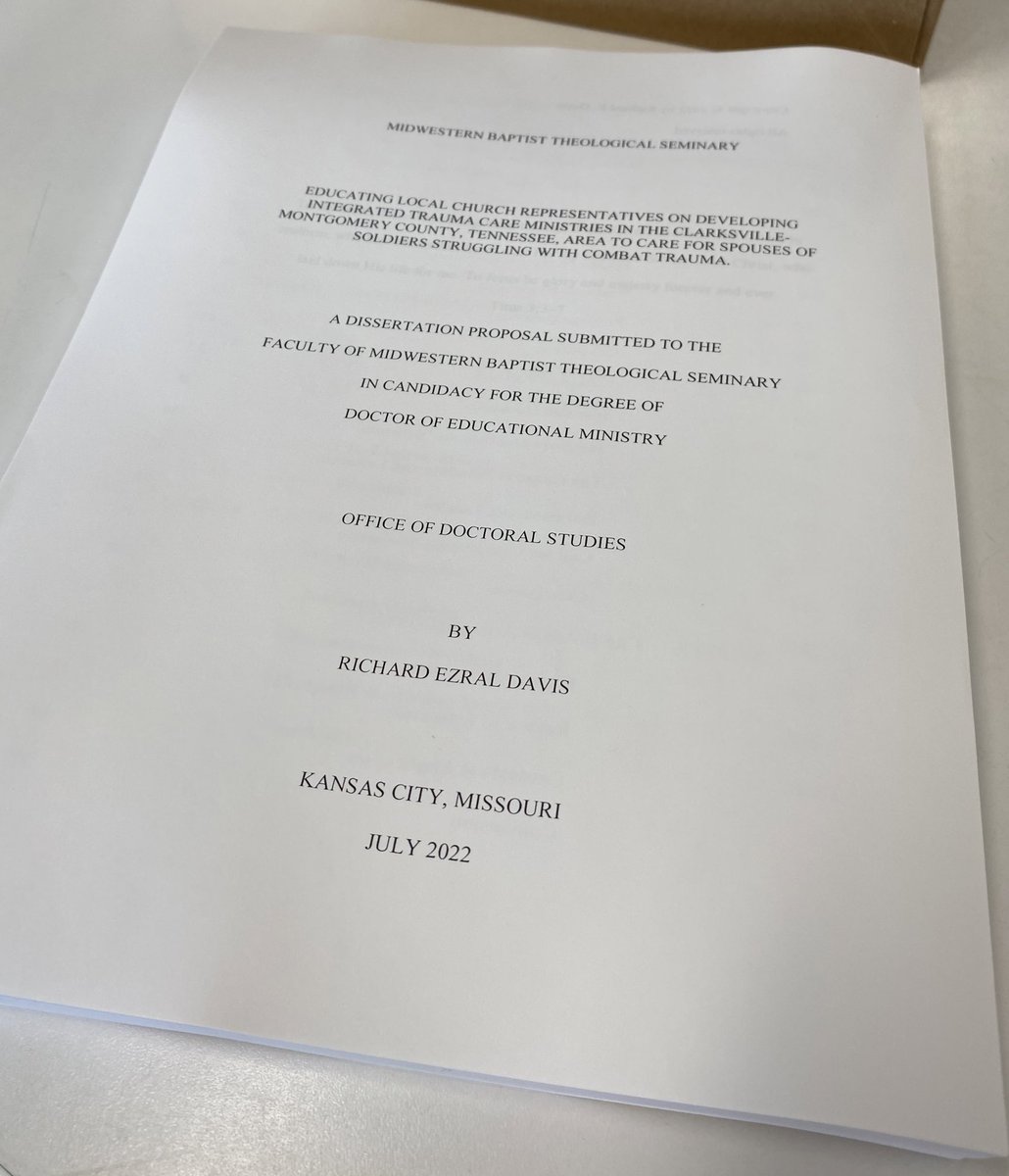 richedavis's tweet photo. Yesterday I successfully defended my dissertation for the DEdMin with @MBTSDoctoral.
Humbled and excited.
Looking forward to graduation in December and hopefully lowering my scorecard!
#CombatPTS #STS #PTG #CTP #DEdMin #HopeinChrist #EducationalMinistry #MilitaryMinistry https://t.co/9BTPRC3xwU