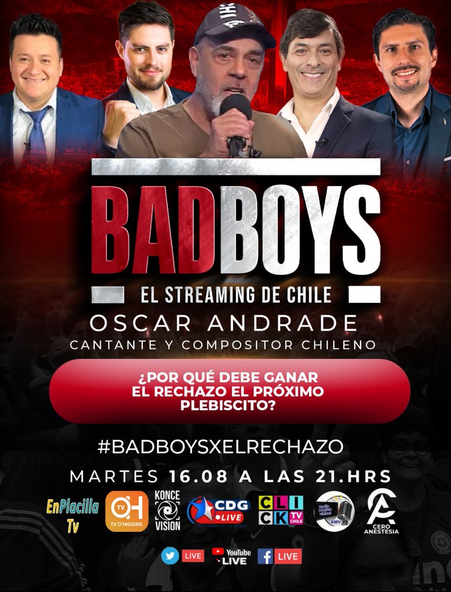 EMAdeEMANUELLE's tweet photo. HOY martes 16-08 en #badboys #OscarAndrade
Su participación comienza a las 22:15 hrs
NO TE LO PIERDAS! DIFUNDIR!!!😎 #pdg
#laculturadelacancelacion #Rudolphy #Mrwolf #RechazoElMamarrachoComunista #RechazoTransversalCrece #atria #micco #Metro #RechazoConTodos https://t.co/SQxGpvwnFN