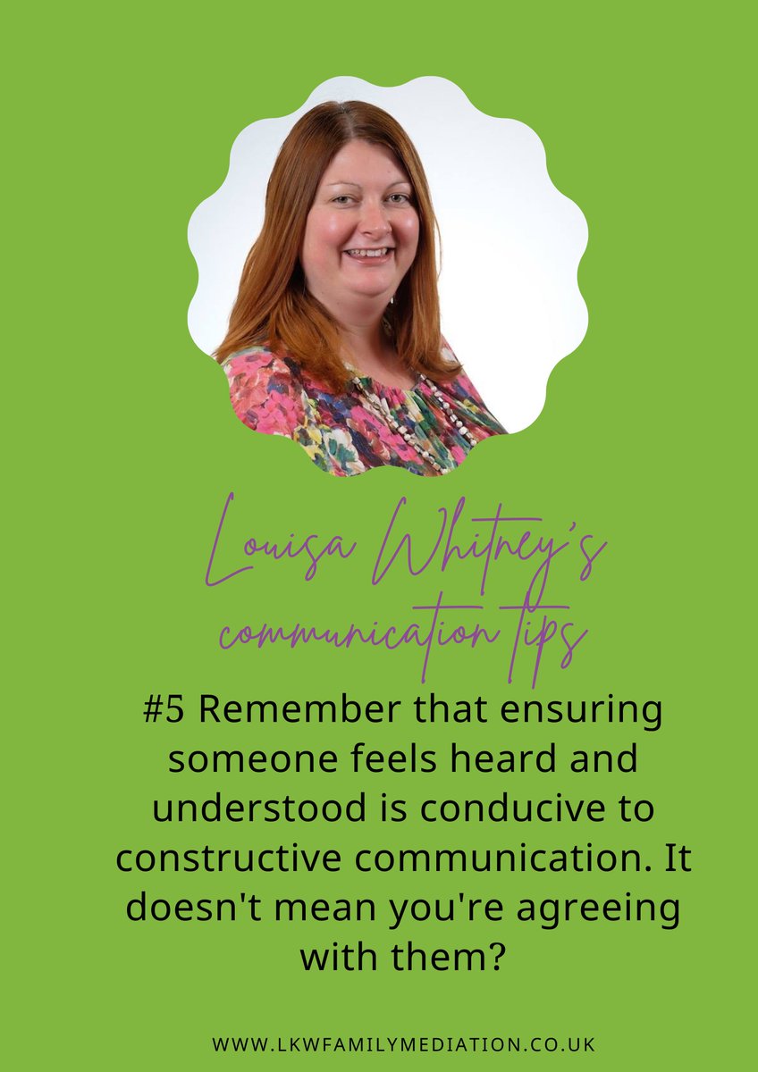 LKWFamMed's tweet photo. Ensuring someone feels heard and understood is super powerful. It doesn't mean you're agreeing with them but it does mean you're more likely to have a productive discussion. #copingwithdivorce #lifeafterseparation #effectivecommunication https://t.co/emsn4dcSth