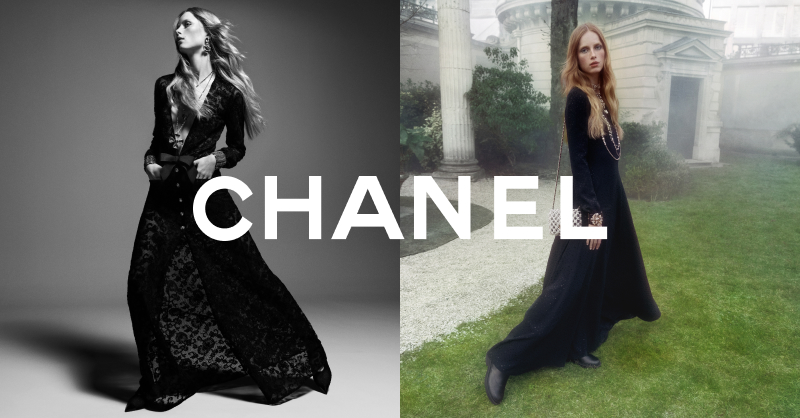 CHANEL on X: Ethereal silhouette — model Rianne Van Rompaey wears long  black dresses in the CHANEL Fall-Winter 2022/23 Ready-to-Wear collection  campaign. Photographed by Inez & Vinoodh. The collection is now  available