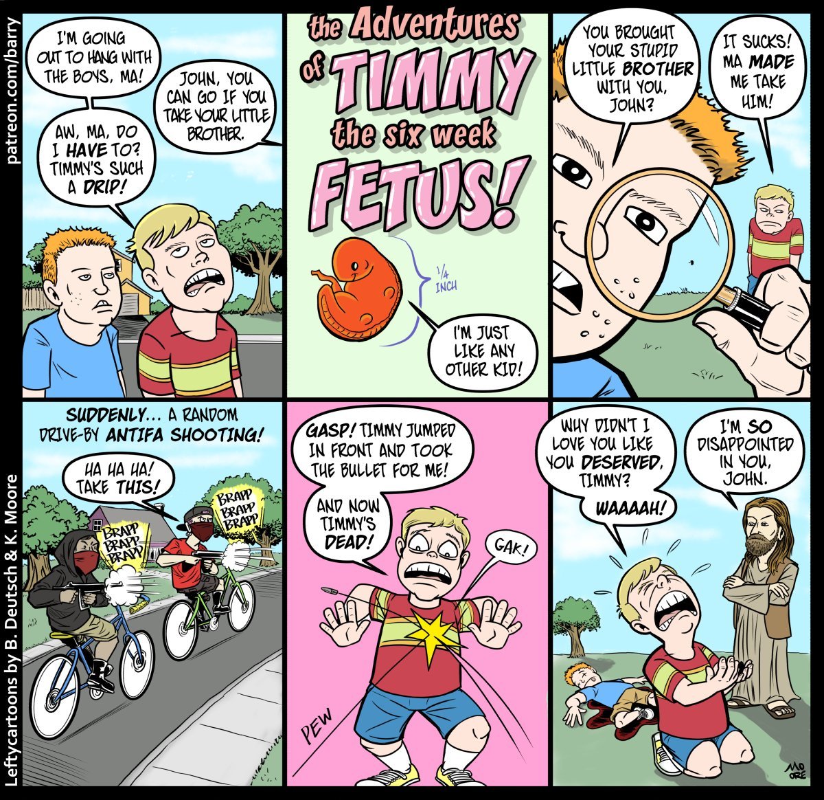 barrydeutsch's tweet photo. (Thread)

I'm genuinely insulted by the pro-life idea that I - an adult human being with thoughts and desires and consciousness - am morally identical to, and no more valuable than, a fetus.

#PoliCartoon Transcript: https://t.co/c5aL5Hmi2i https://t.co/IJiZKd8PRM
