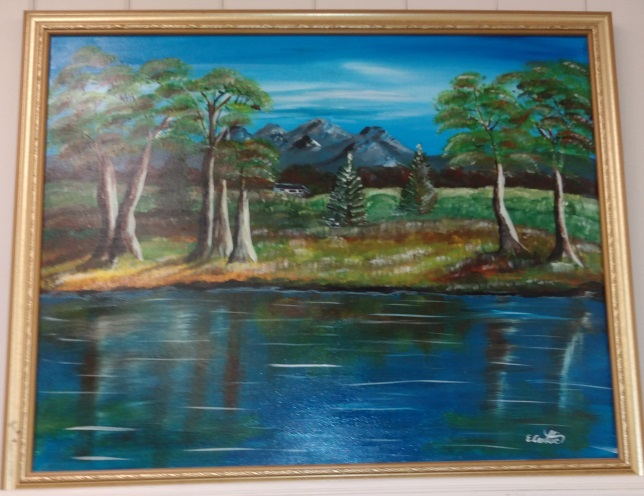 rain_lib's tweet image. #ArtAtTheLibrary  Local artist, Mrs. Elena Crattic, is currently displaying her artwork at Rainwater Library for the months of August and September. Stop by while there&apos;s still time!