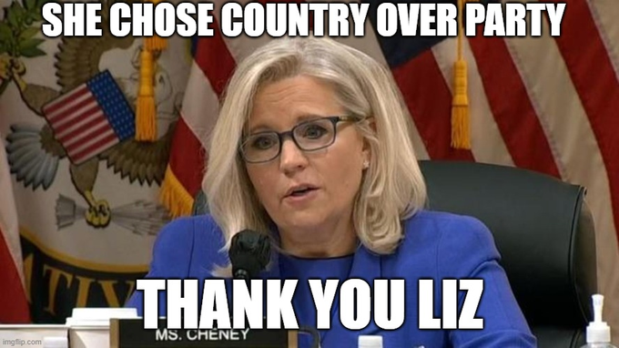 ShePersisted001's tweet photo. @GOP SHE RISKED IT ALL FOR COUNTRY, DON'T TURN ON HER. SHE IS ONE OF THE FEW HONEST REPUBLICANS LEFT. #VoteForLizCheney https://t.co/CaCh8aQfFE