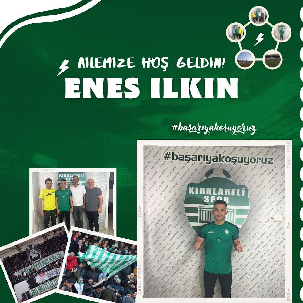 Kirklarelispor's tweet photo. 📣 | Kulübümüz, geçtiğimiz sezon kadromuzda yer alan futbolcumuz Enes İslam İlkin ile 2 yıllık yeni sözleşme imzalamıştır. 

Futbolcumuza tekrardan hoş geldin diyor, yeşil-beyazlı formamız altında nice başarılar diliyoruz. ✍️ 

📲 #BaşarıyaKoşuyoruz 🤍💚 https://t.co/j4j75ekKQQ