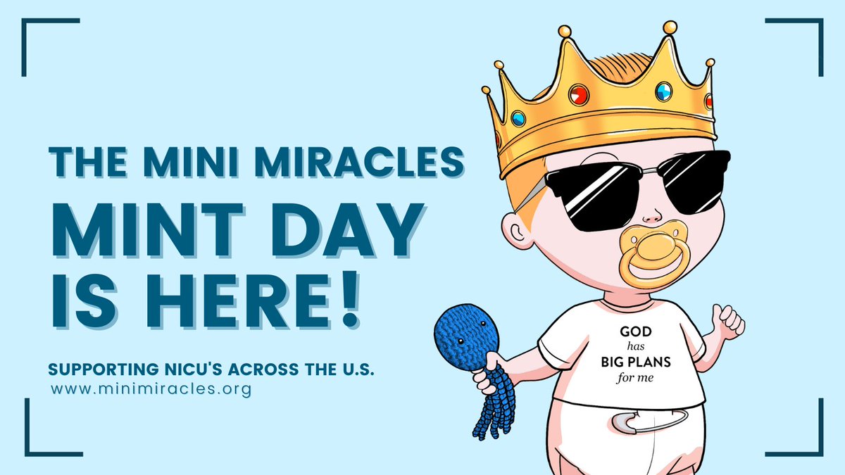 theminimiracles's tweet image. PUBLIC MINT IS LIVE!!!
Get your Mini Miracle Today and help support NICU children!
minimiracles.org

#NFT #NFTCollection #NFTChildren #Cryptodad #Cryptomom