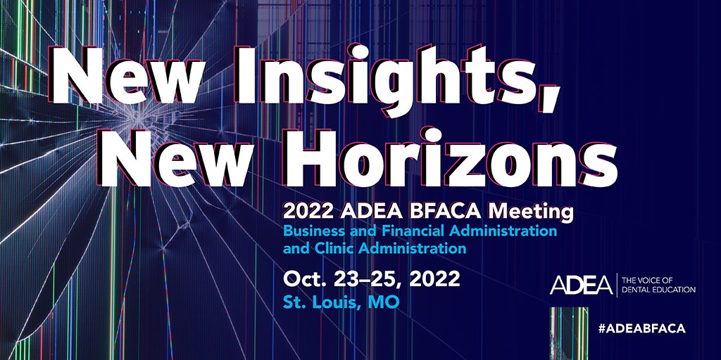 adeaweb's tweet photo. Join colleagues from the business side of dental education in St. Louis, MO, for New Insights, New Horizons—the 2022 #ADEABFACA! Listen and learn from peers & industry experts to improve business and clinical operations at dental institutions. #ADEABFACA
https://t.co/GYZDjEC1Uj https://t.co/4S4Vmkje4o