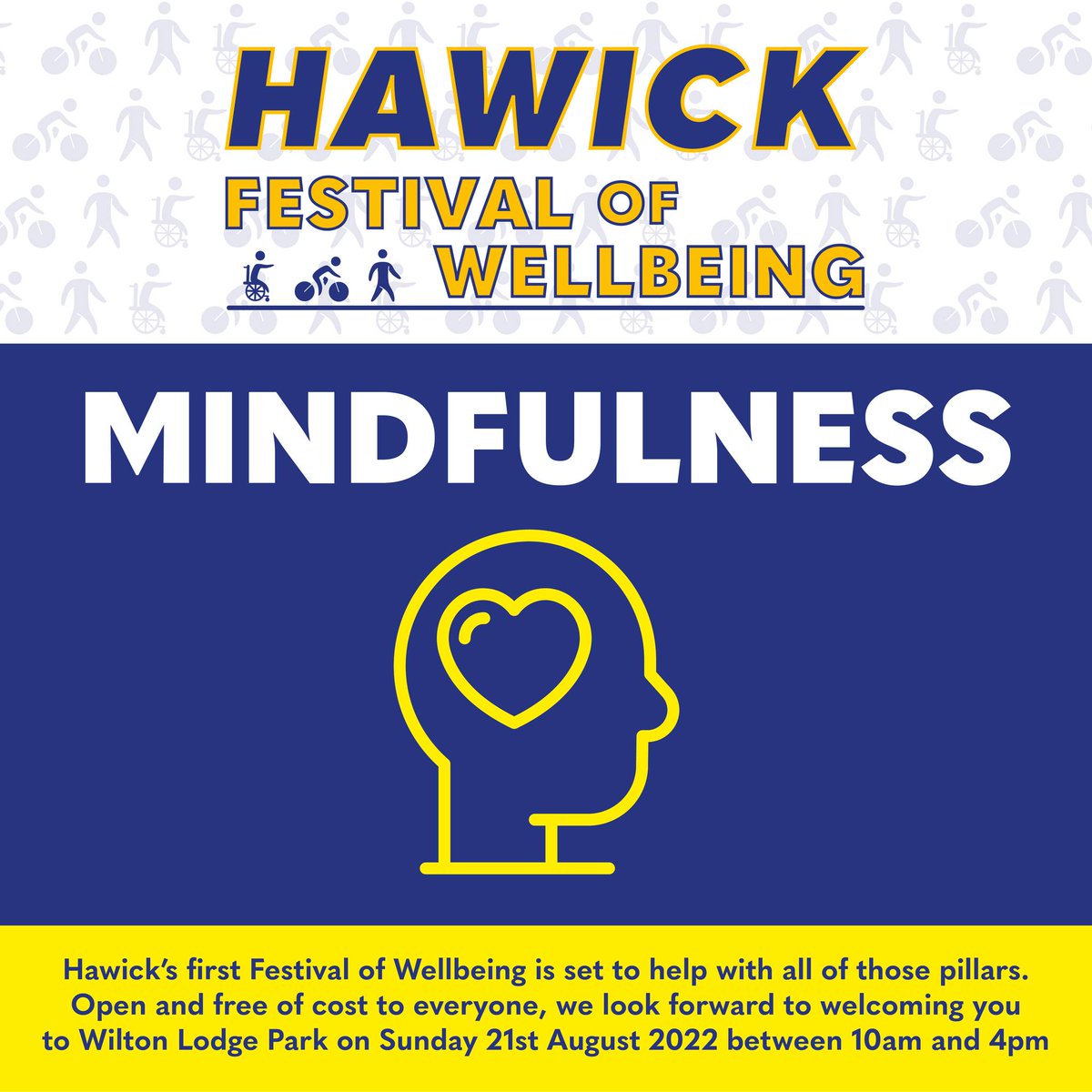 Throughout the day at the Hawick Festival of Wellbeing, Peer 2 Peer Mindfulness will be running mini mindfulness sessions for adults and children. Come along and try.