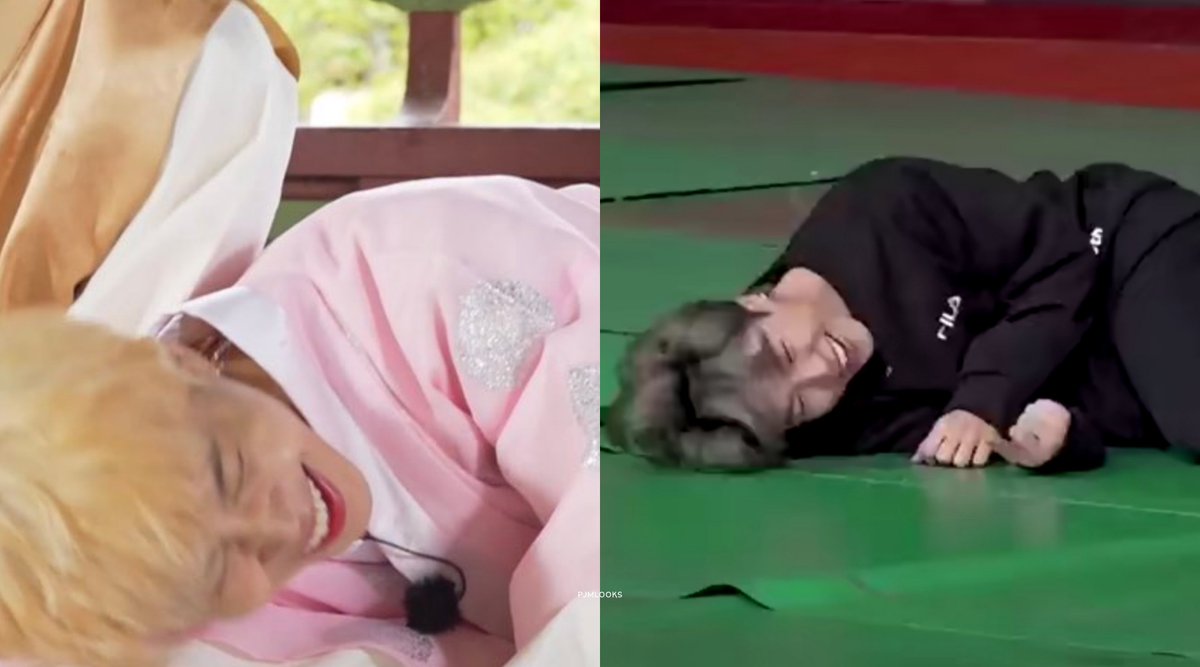 PJML00KS's tweet photo. jimin’s habit of throwing himself on the floor when he laughing https://t.co/PMM54R1m3e