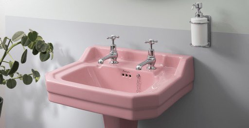 ofbsuffolk's tweet photo. How stunning is this @BurlingtonBaths confetti pink basin? Be right back designing an entire bathroom around this colour 😍 https://t.co/bCXBwsFjLG