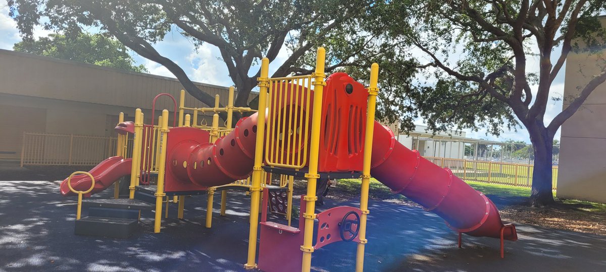 CampbellDriveK8's tweet photo. Playgrounds getting spruced up for our students. We've missed the smiles and giggles. 
#cdk8sohappytogether #cdk8mightydragons https://t.co/znAt1VjYNP