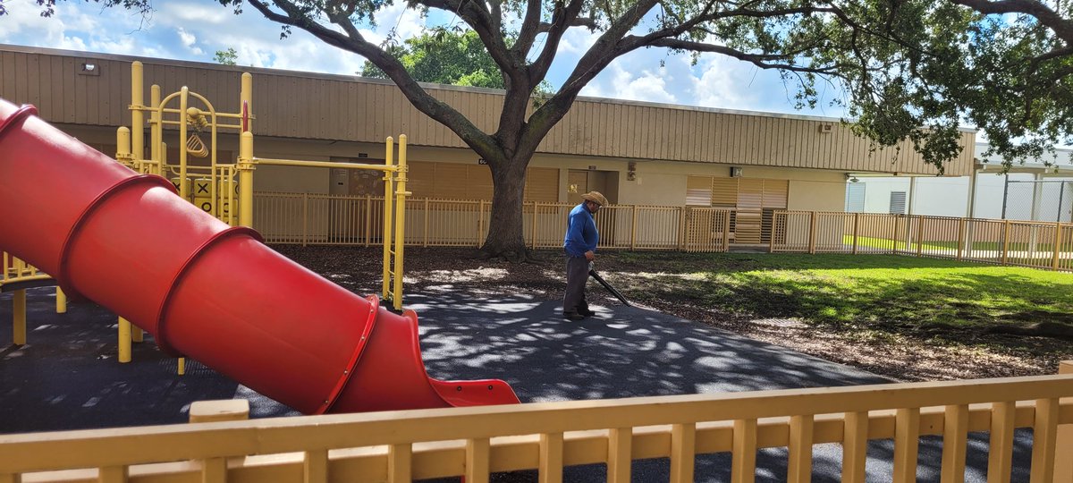 CampbellDriveK8's tweet photo. Playgrounds getting spruced up for our students. We've missed the smiles and giggles. 
#cdk8sohappytogether #cdk8mightydragons https://t.co/znAt1VjYNP