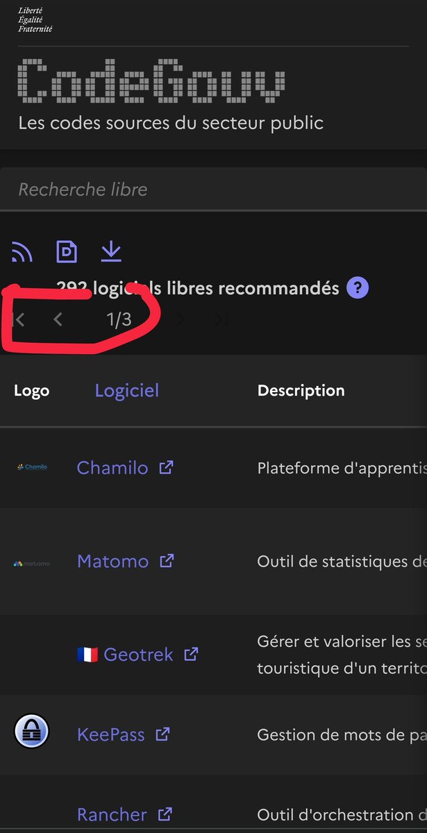 A_Med_A's tweet photo. Hello @codegouvfr, merci pour la liste des logiciels libres, cependant il y a un bug sur votre page, impossible de voir toutes la liste sans télécharger le fichier, version mobile : 95 éléments visibles, version Desktop:255 éléments https://t.co/MDpJm90R28