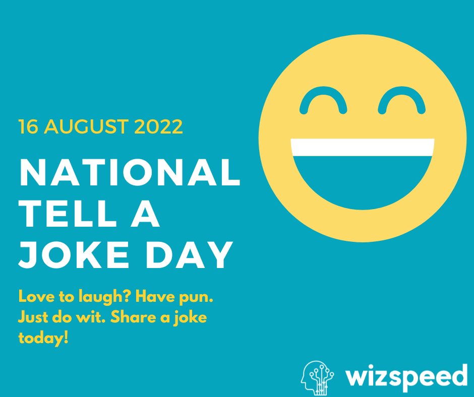WizSpeed4's tweet photo. National 'Tell a Joke' Day it is!!!
Here's what we have for you.
"I told my boss that three companies were after me and I need a raiseβ¦.
My boss asked βwhat companies? β
Gas, water and electricity company" :D
Share your favorite joke!!!
#jokes #workplacejokes #wizspeed https://t.co/F1IG9DDvPA