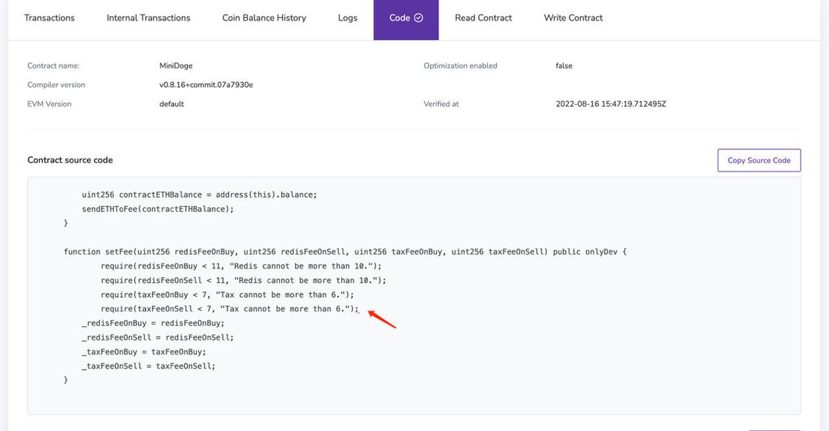 MiniDoge_Doge's tweet photo. The token source code has been open sourced.

Review welcome 👏

Again, this is not a honeypot token!

Contract: 0x4dDC825A153FEb6F91ef3F3Dc2A060A984117CC0

#Dogechain  #dogecoin  #dogeswap https://t.co/sHVUvgioZ5