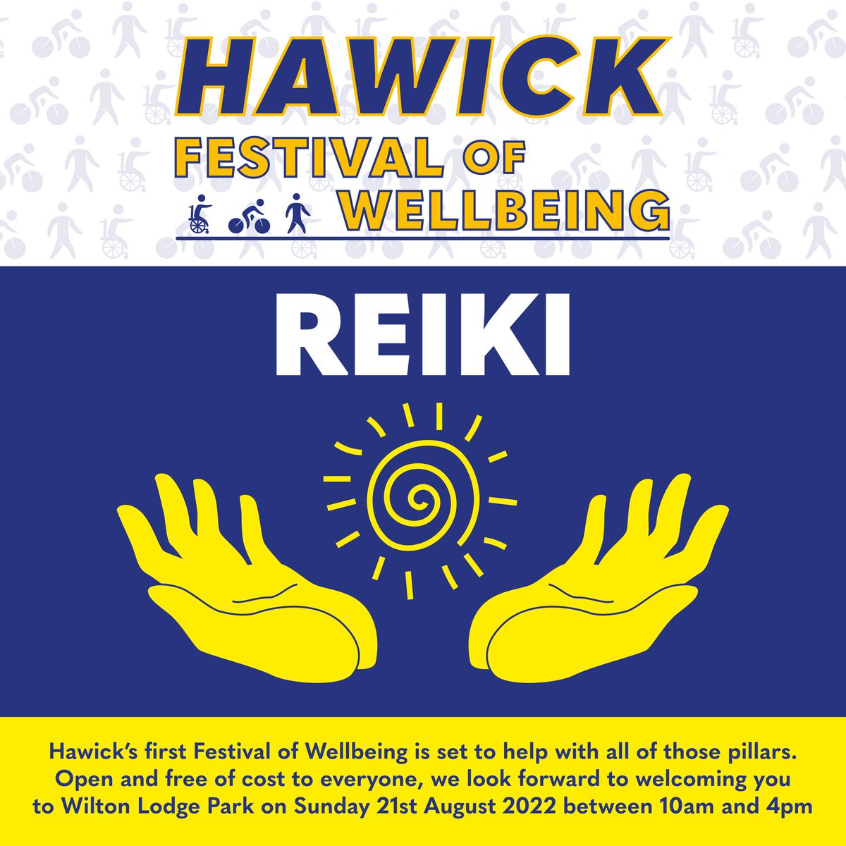 REIKI
Diane Murray from Teviot Medical Practice. will be offering Reiki sessions throughout the day at the festival.
The health benefits of reiki
Reiki promotes relaxation, stress reduction and symptom relief to improve overall health and well-being.