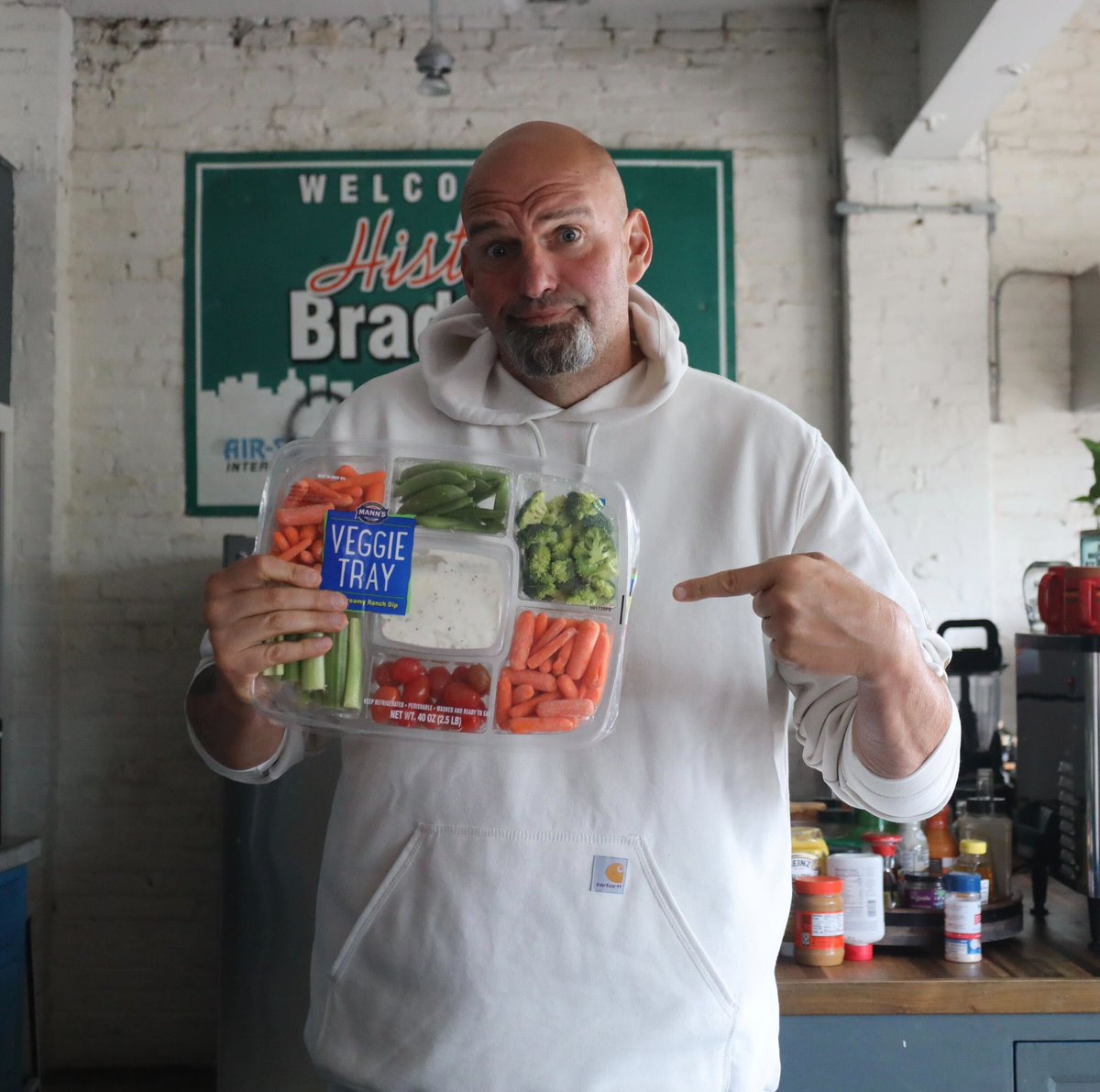 Pennsylvania crudités. Braddock, PA’s finest. Pro brick. Maybe if <a href="/DrOz/">Dr. Mehmet Oz</a> drops out now and apologizes, New Jersey will let him come back. 10/10 <a href="/JohnFetterman/">John Fetterman</a>