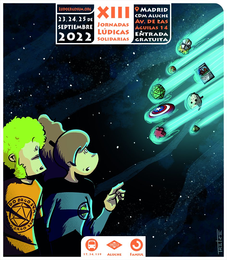 J_Ludoergosum's tweet photo. "¡Os presentamos el cartel de las XIII Jornadas Lúdico-Solidarias Ludo Ergo Sum!

Realizado con muchísimo amor, mimo y cariño por @elsistemad13.

¡¡¡GRACIAS!!!
#LES2022" https://t.co/pupH0GpYMO