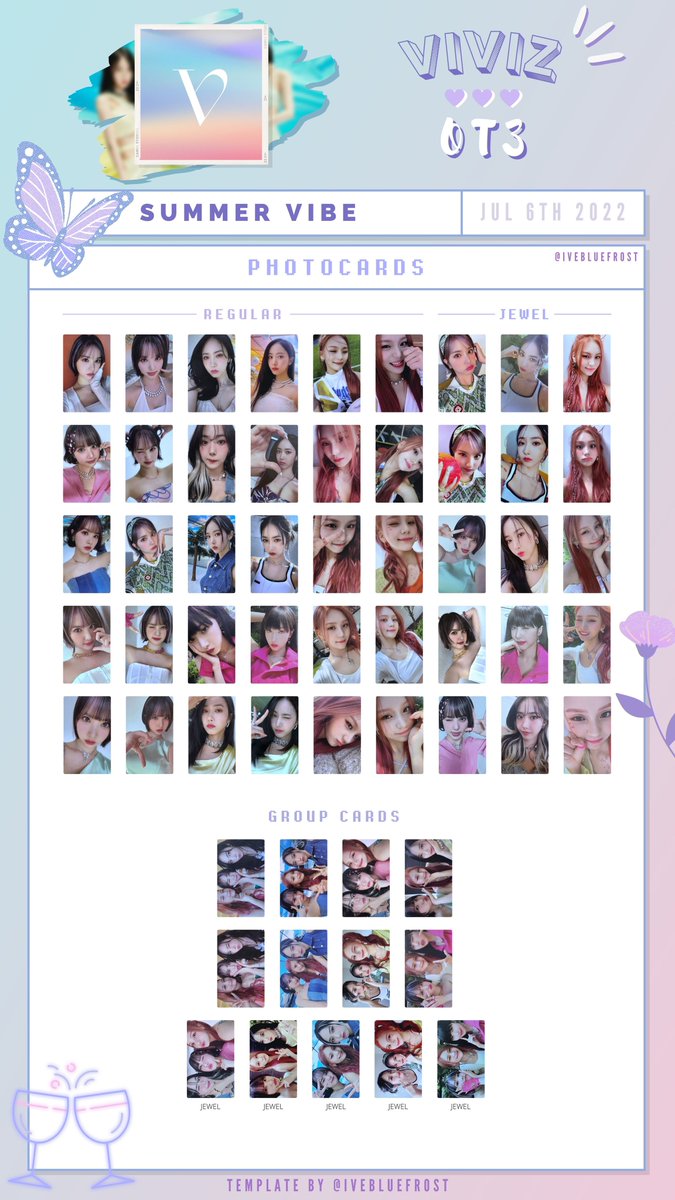viviz summer vibe pc photocard template 비비지 포카 포토카드