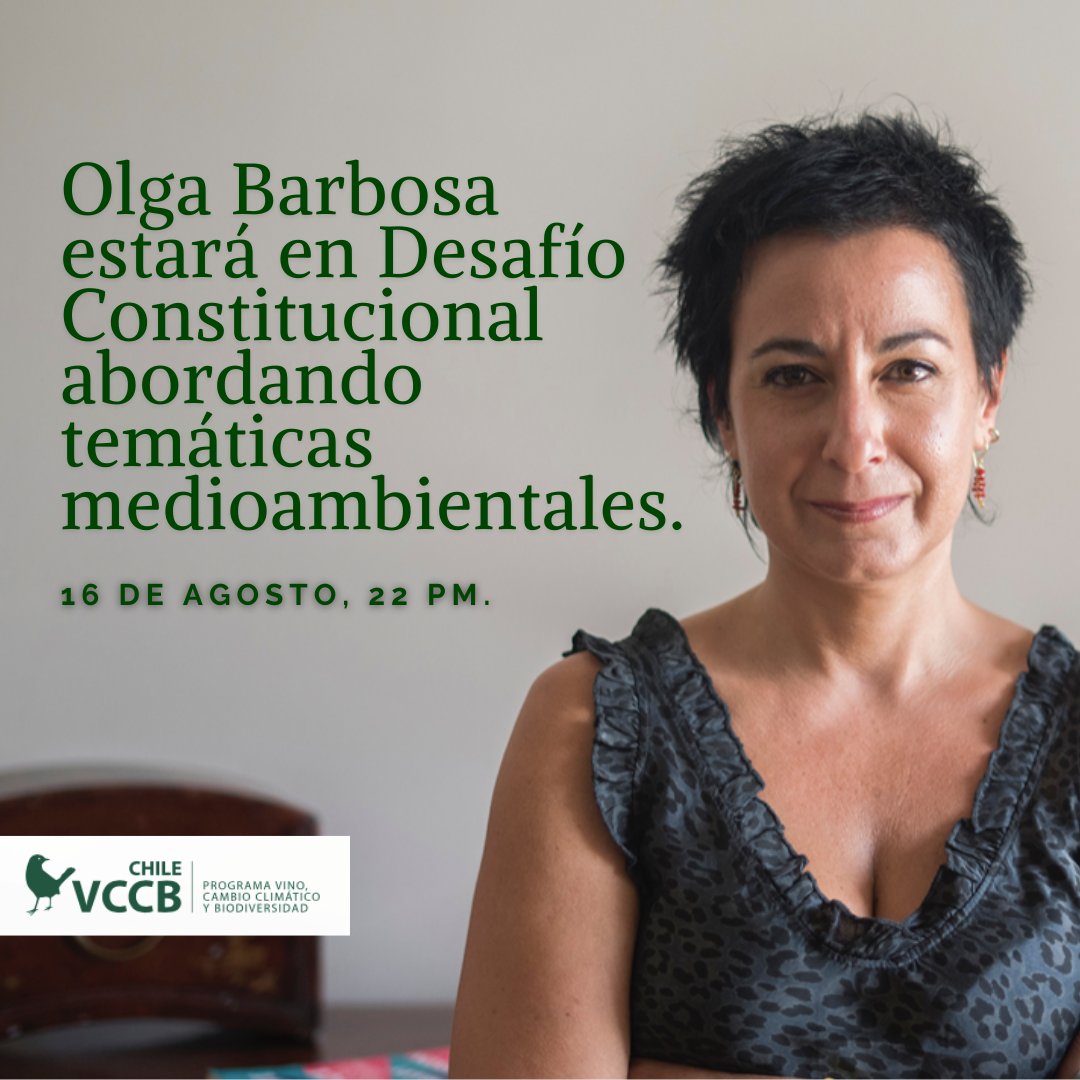 🌿<a href="/olgabarbosa/">Olga Barbosa</a>, investigadora #VCCB y del @iebchile, participara hoy en el programa #DesafíoConstitucional de <a href="/CNNChile/">CNN Chile</a>, donde se abordarán las propuestas medioambientales y científicas de la nueva constitución.

👉Transmisión hoy a las 22.00 horas.