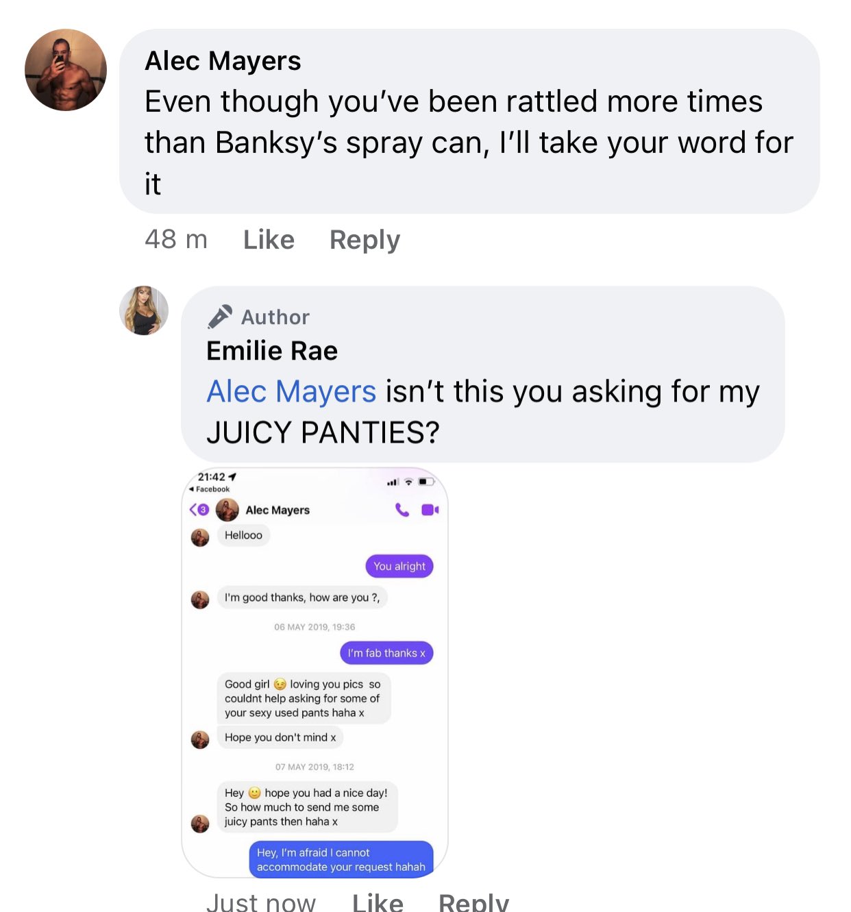 ️EMILIE RAE ️65 off OF! on Twitter "I love Facebook, I really really love Facebook 🤣🤣😩😩😩😩😩