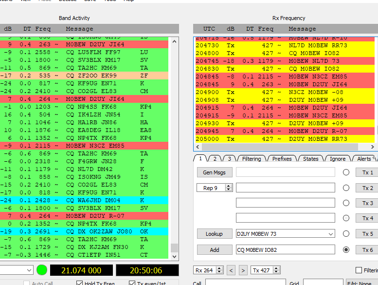 M0BEW's tweet photo. D2UY calls me. Nice surprise. Thanks for qso. #hamradio #dx #ft8 #d2uy https://t.co/EB6NB44bsF
