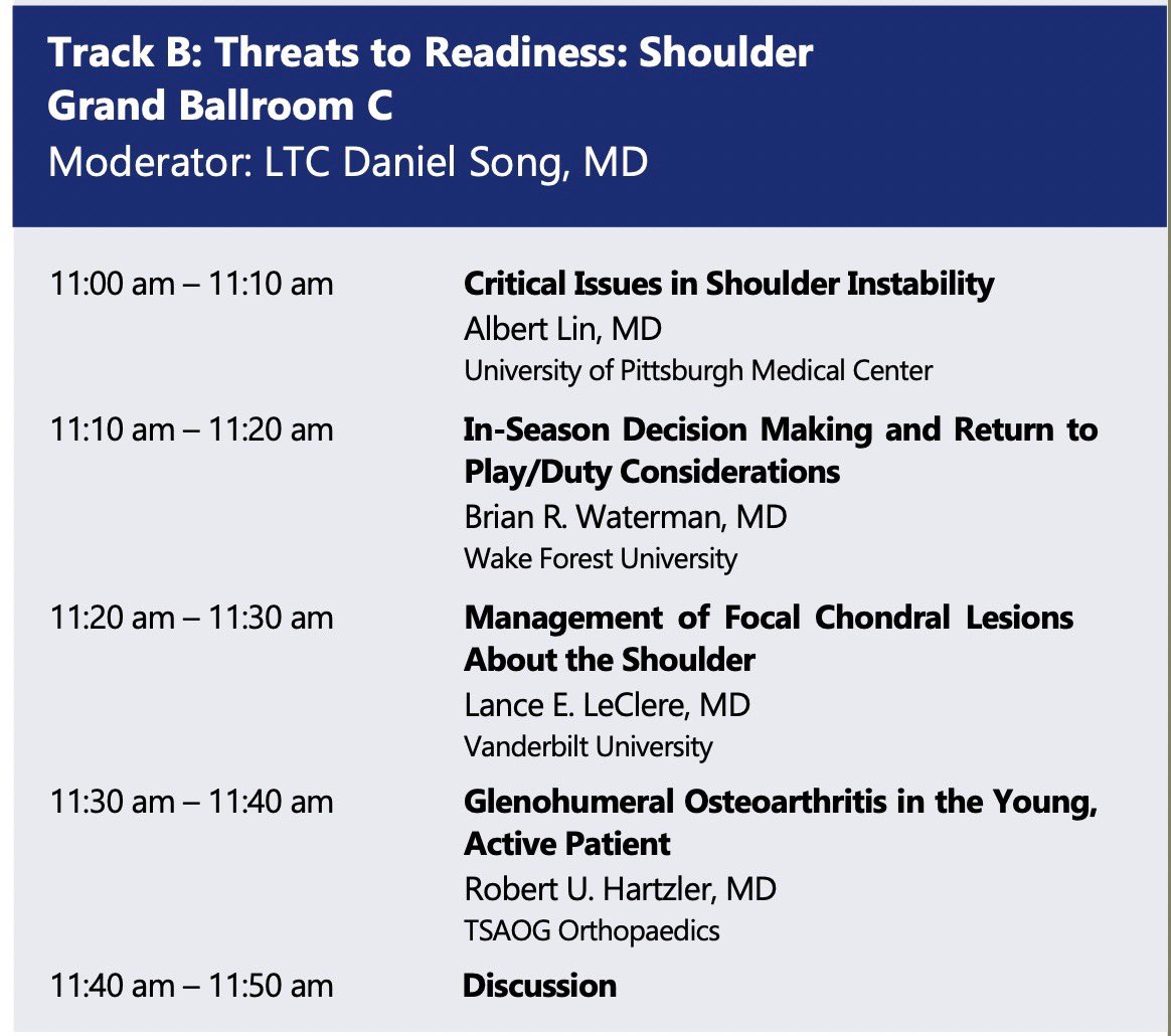 It’s always a huge lift to connect with former military colleagues. #EWI draws together key stakeholders invested in #musculoskeletal health for our #military warrior athletes and threats to #readiness.  It’s an honor to present on management of #shoulderinstability. Thank you!🙏