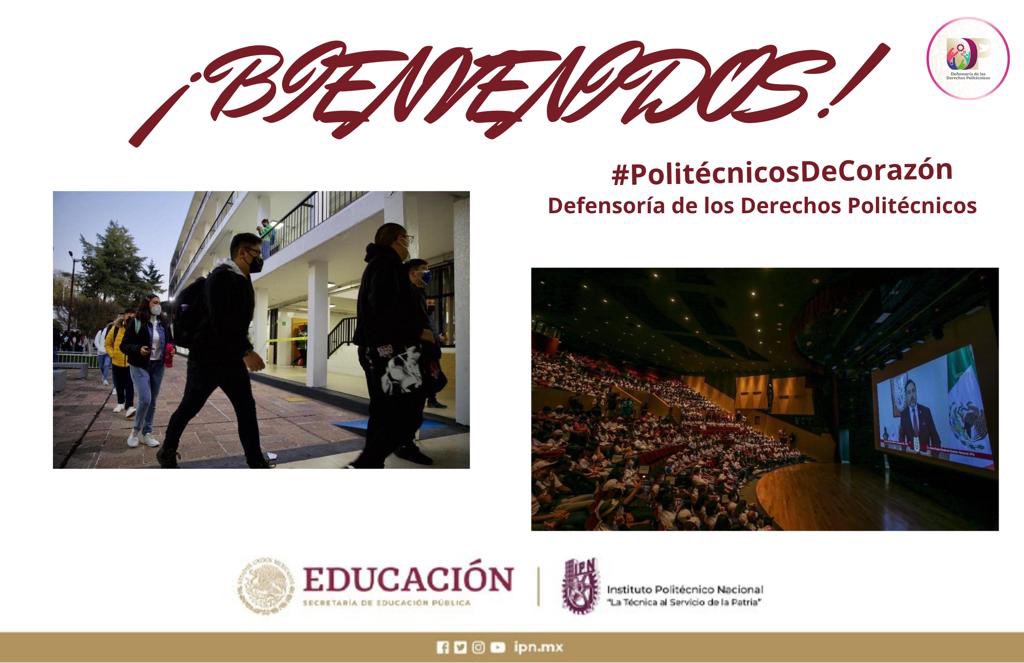 DefensoriaIPN's tweet photo. Bienvenidos y bienvenidas estudiantes al inicio del ciclo escolar 2022-2023.
#defensoriadelosderechospolitecnicos
#ipn https://t.co/qy3kyA4049