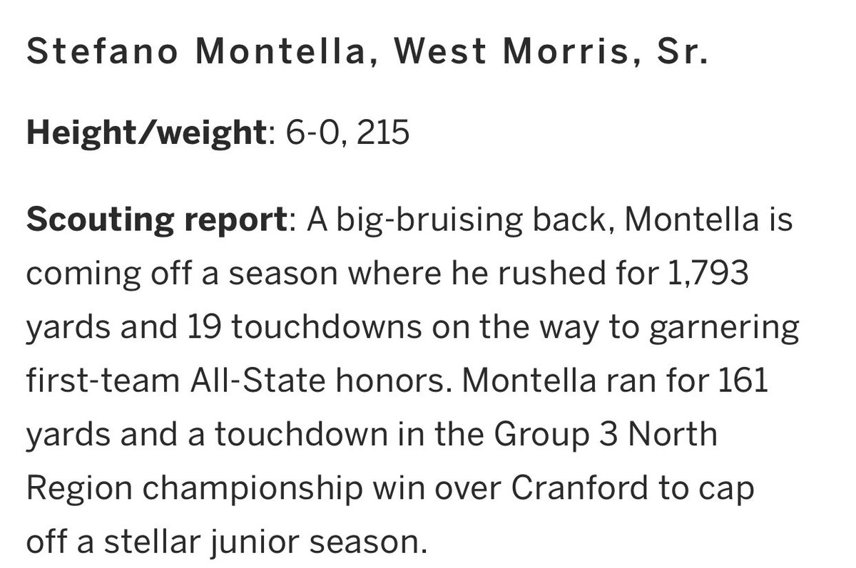 montellas32's tweet photo. Proud to have been named to @HSSportsNJ Top 10 Running backs in the State list! @tberny7 @Coach_MeyerWMC @Browncoachweave https://t.co/JZf3oSxbwJ
