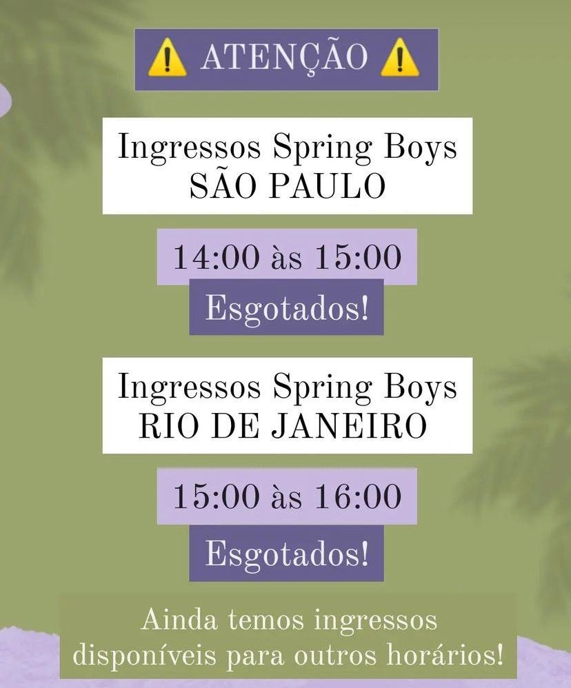 PARADISED1306's tweet image. ⚠️CORRA PARA GARANTIR O SEU!

Compre seus ingressos para Spring Boys (Namkook B-day) aqui: paradisedream.lojaintegrada.com.br